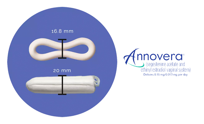 image showing the size of the ring versus the size of a tampon