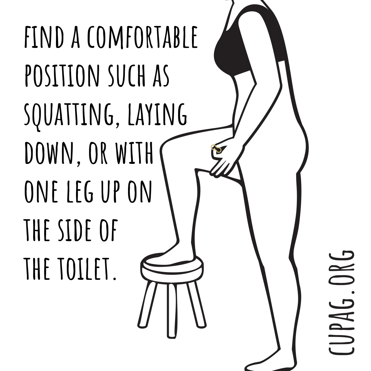 Illustration showing a person with one foot up on a stool.